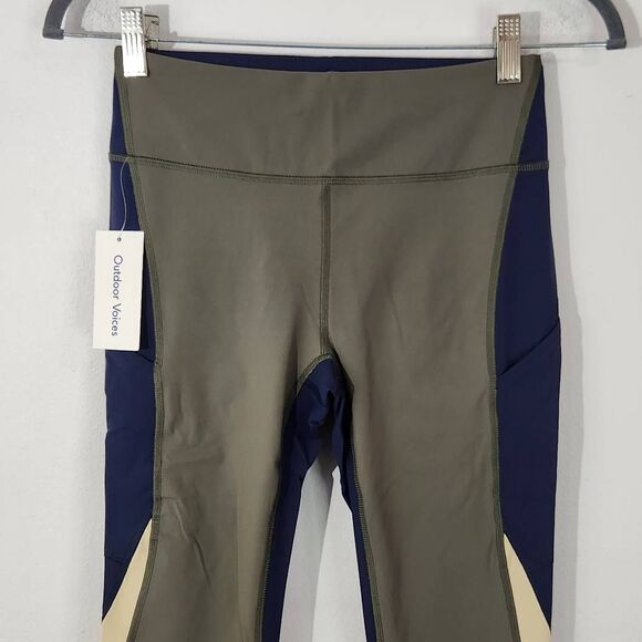 Outdoor Voices Colorblock Athletic Leggings NWT Size XXS Green Leggings - Picture 2 of 7